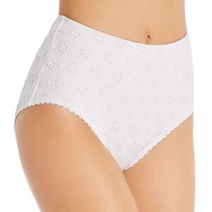 Kate Spade White Daisy Flower Eyelet Scalloped Swim Bikini Bottoms XL NWT NEW